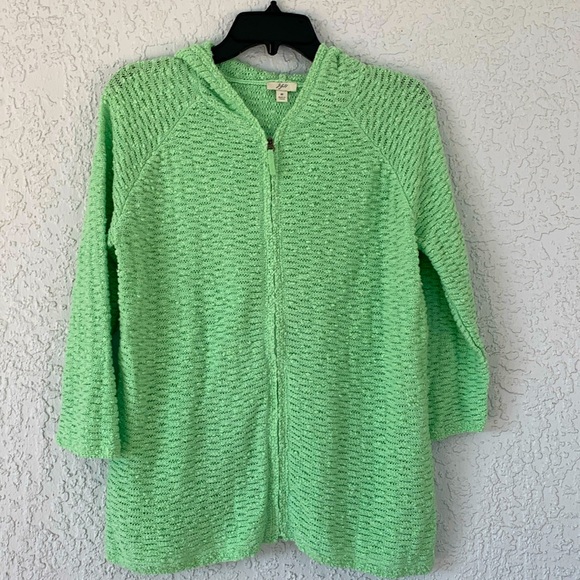 J.Jill  linen blend lightweight hoodie size M - Picture 1 of 14
